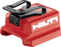 USB adapter za punjenje CU 2-12 USB adapter za punjenje za 12-voltne baterije tvrtke Hilti za punjenje tableta, telefona i drugih uređaja s USB-C ili USB-A priključcima.