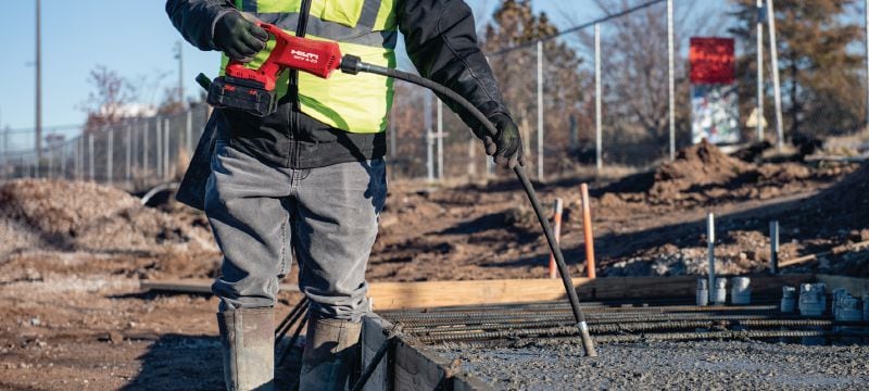 Baterijski vibrator za beton NCV 4-22 Ručni baterijski igličasti vibrator za beton s motorom bez četkica za zbijanje malih količina lijevanog betona (baterijska platforma Nuron) Primjene 1