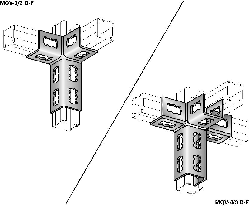 Poveznik MQV-3D-F Vruće cinčani (HDG) poveznik za trodimenzionalne konstrukcije