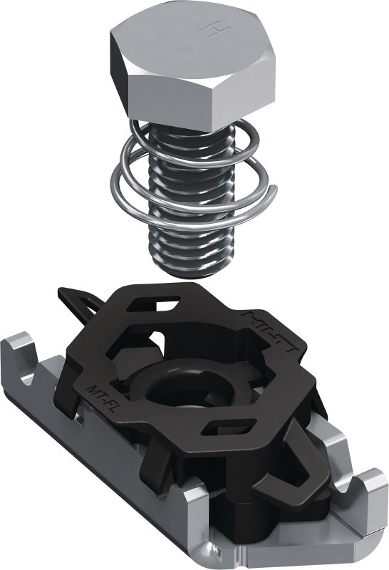 MT- FL Fast-Lock matica kanala s vijkom Fast-Lock kanalna matica s vijkom za pričvršćivanje osnovnih ploča i konektora na MT potporne kanale